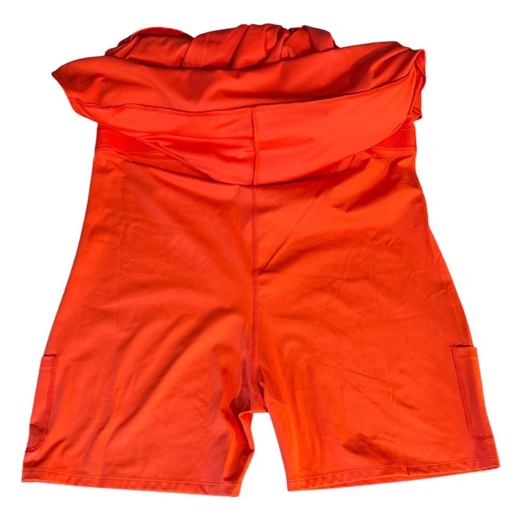 Girlfriend Collective 4X Orange Racerback Exercise Dress Built In Shorts Pockets - Picture 10 of 12